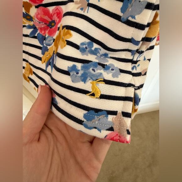 Joules Pip Floral Quarter Zip Sweatshirt Striped Pullover US Size 8 - Picture 6 of 9